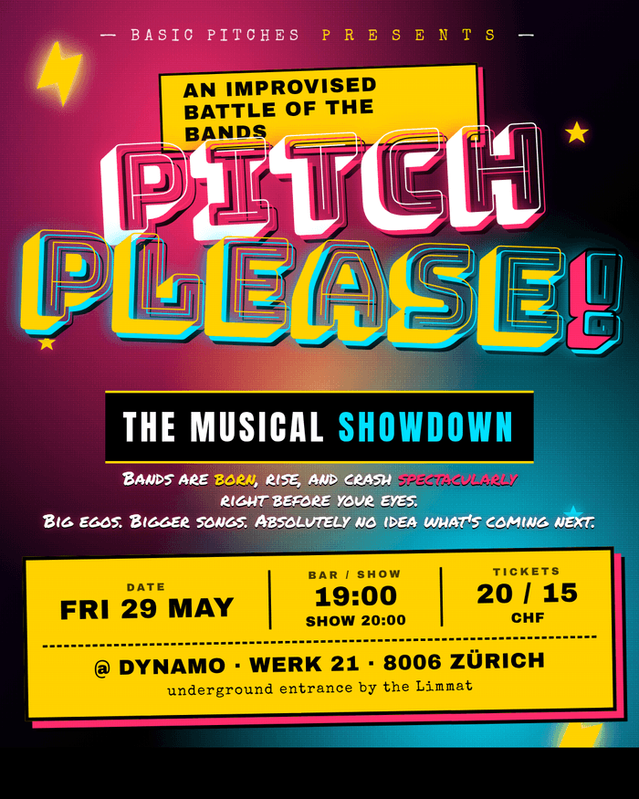 PITCH PLEASE! The musical showdown poster